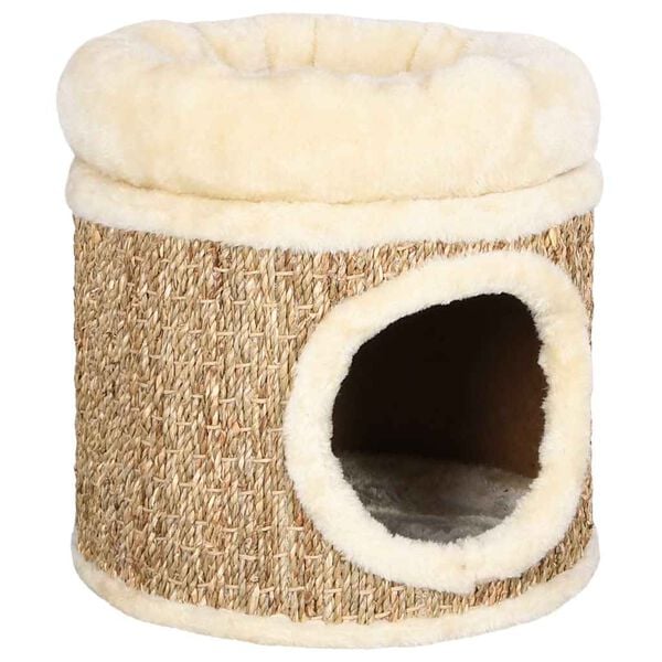 Maison pour chat en herbiers marins 33 cm avec perchoir