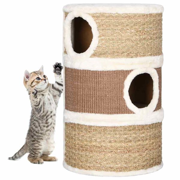 Tonneau griffoir pour chat en herbiers marins Ø 36 × 60 cm