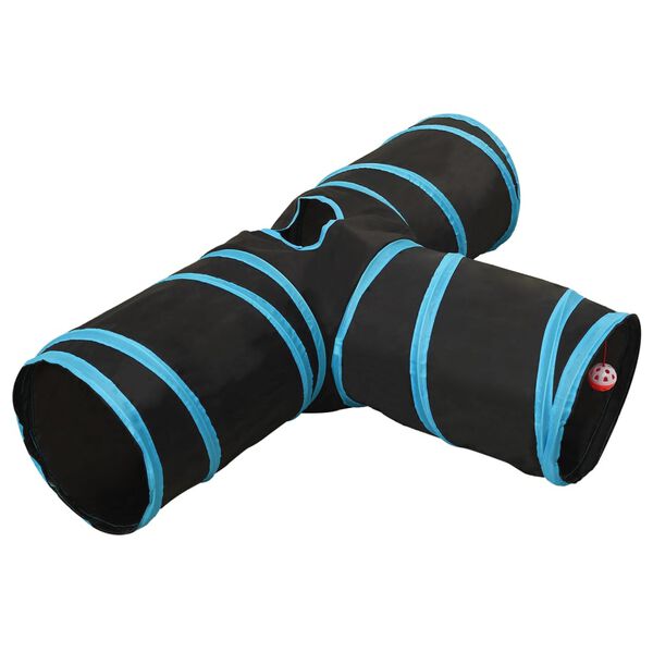Tunnel pour chat pliable 3, 4 ou 5 voies, noir et bleu