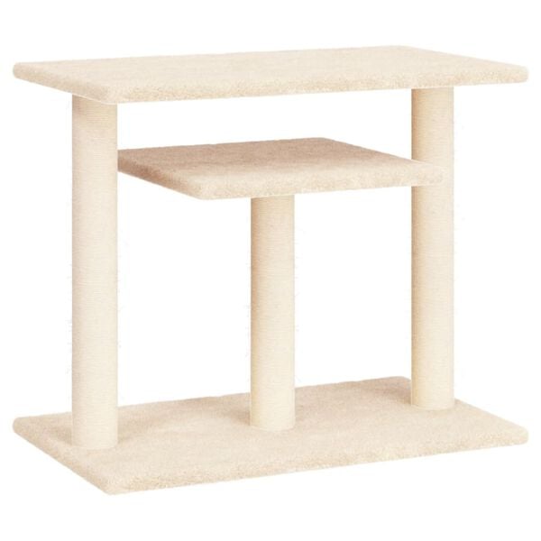 Arbre à chat compact crème 62,5 cm avec plateformes et sisal