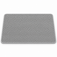 Tapis de litière à double couche gris sur fond blanc