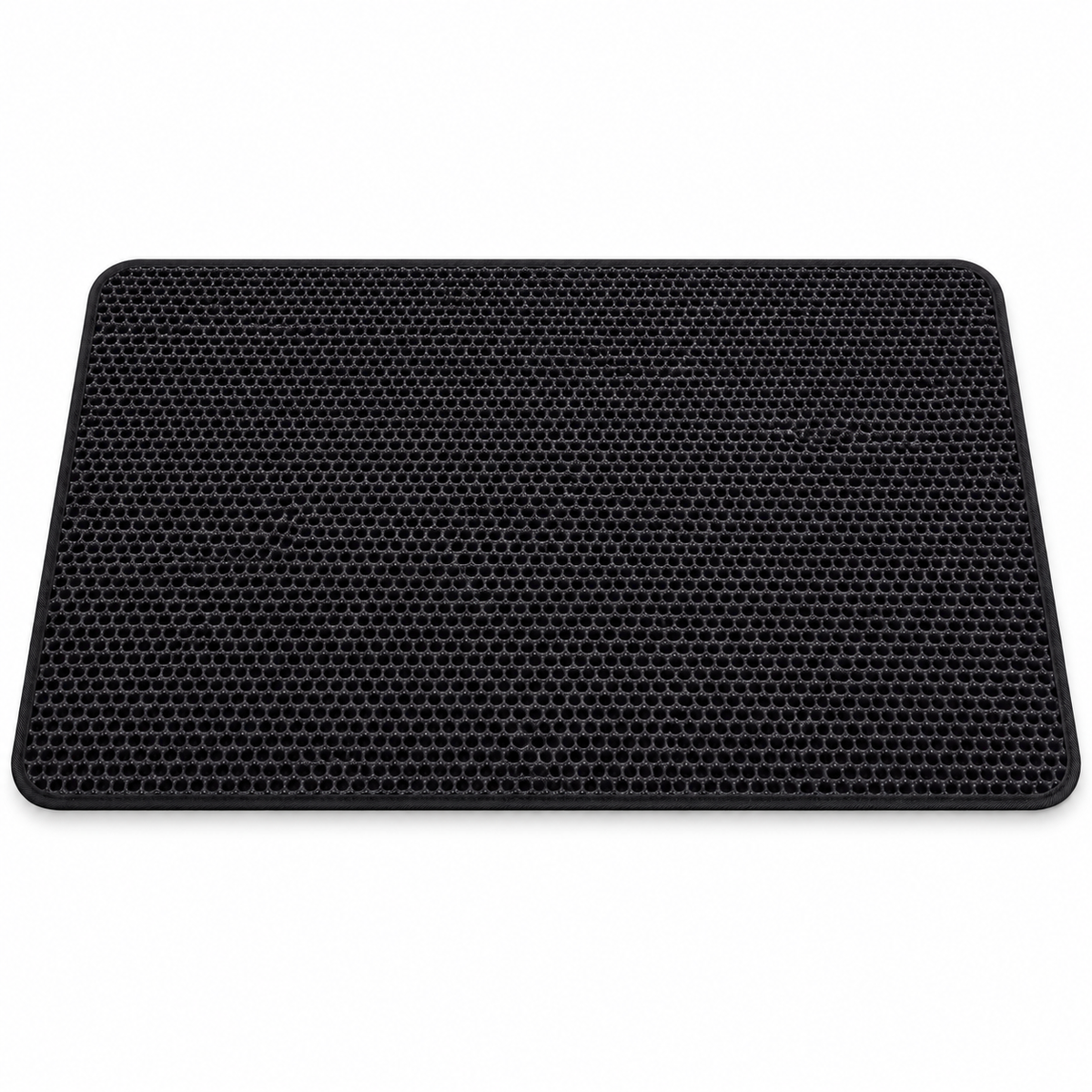 Tapis de litière à double couche noir sur fond blanc