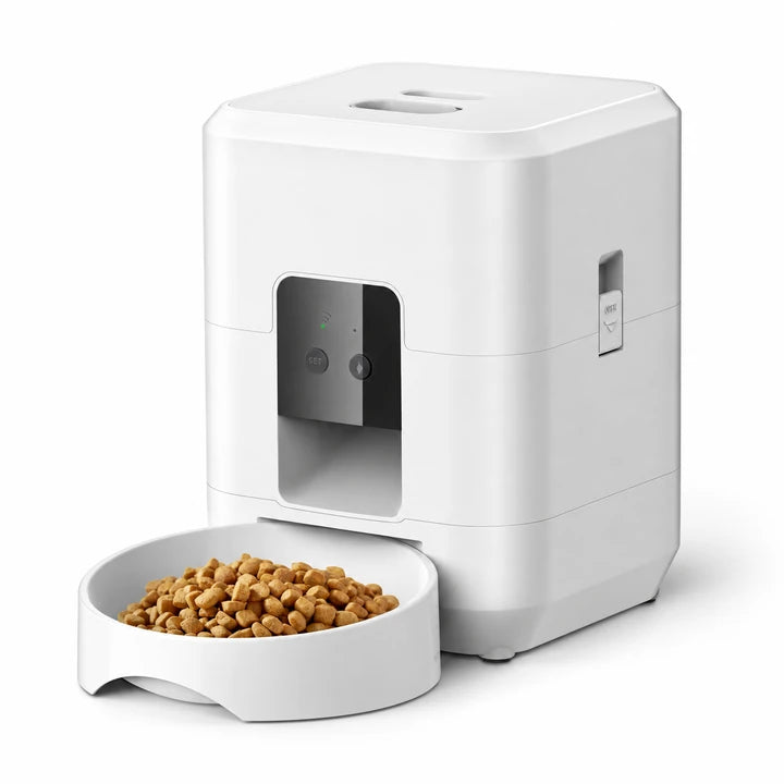 Distributeur automatique de croquettes pour chat Wi-Fi 2 L — Blanc